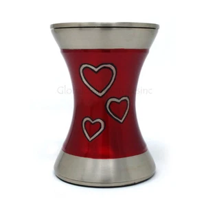 Beautiful Brass Loving Hearts Tealight Medium Cremation Urn For Human Ashes - Picture 1 of 6