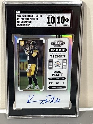 SGC 10/10 Auto 2022 Panini Contenders Optic Kenny Pickett Autograph Silver Prizm - Image 1 of 2