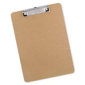 Wood Clipboard Letter Size 8.5x11 9" x 12.5" Hardboard with Low Profile Clip - Picture 1 of 7