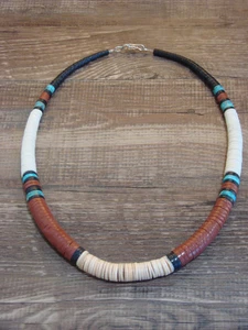 Native American 19" Santo Domingo Multi Stone Heishi Necklace - Crespin - Picture 1 of 7