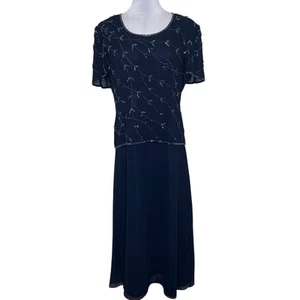 J Kara Evening Gown Dress 16 Mother Of The Bride Wedding Special Occasion Beaded - Picture 1 of 10