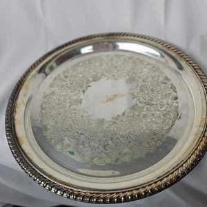 Vintage Oneida USA versilbert verziertes Design 12" & 10" Serviertablett Platten - Bild 1 von 16