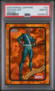2025 Topps Chrome Marvel Sapphire Quicksilver Orange #/25! PSA 10 🔥 - Picture 1 of 2