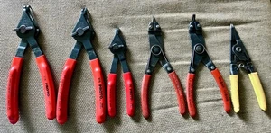 Lot of 6 Snap Ring Pliers Photo 376, 375, 370 Matco PK102 Milbar 1460R Industria - Picture 1 of 6