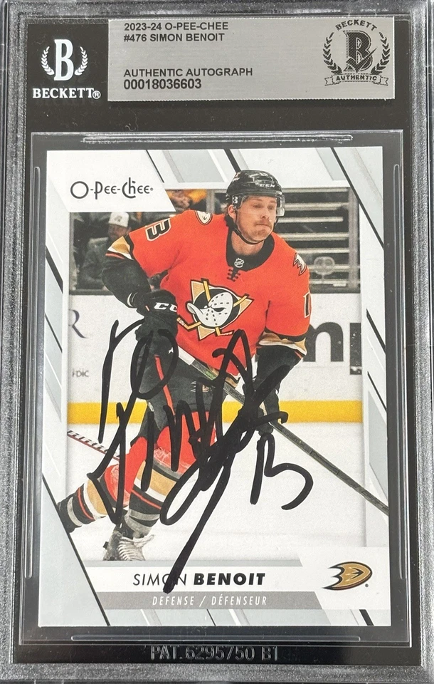 Simon Benoit Signe 2023-24 O-Pee-Chee Card #476 BAS Autograph Card Maple Leafs - Image 1 of 2