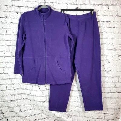 Norm Thompson Comfort Collection Women’s Purple Long Sleeve Sweat Set Size Mp - Image 1 of 4