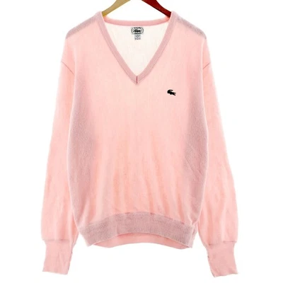 Suéter de punto acrílico con cuello en V Lacoste IZOD vintage años 80-1990 hecho en EE. UU. Foto 1 de 3