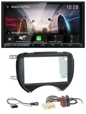 Kenwood MP3 2DIN USB DAB Bluetooth Autoradio für Nissan Micra 10-13 schwarz - Bild 1 von 4