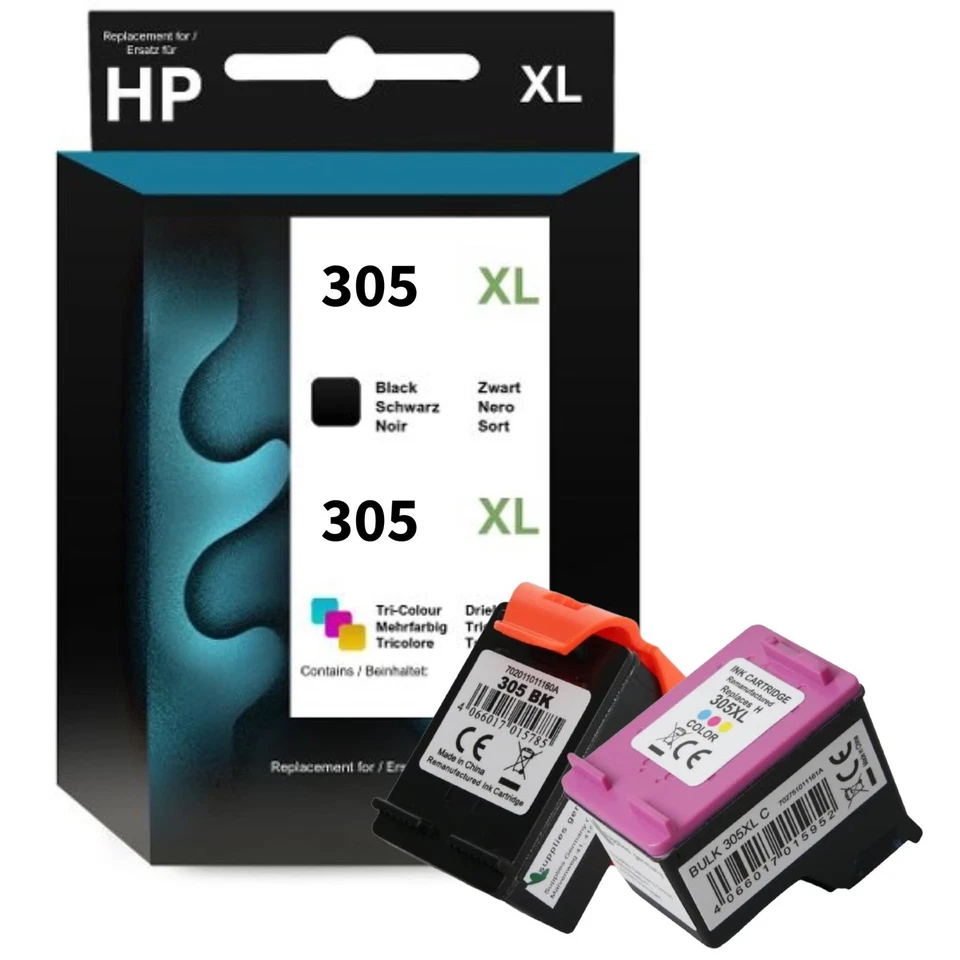 Druckerpatronen für HP 305 XL HP Deskjet 2320 2710 2720 4100 Envy 6012 6400 6458 - Bild 1 von 1