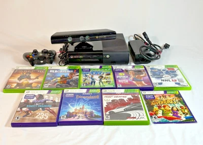 Authentic XBox 360 Console, Black, US Seller w 9 games, Most Wanted, NHL & more - image 1 of 4