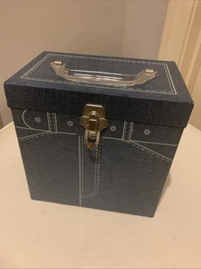 Elegante estuche de transporte de discos de mezclilla Platter Pak 45 RPM No. 704 BONITO - Imagen 1 de 12