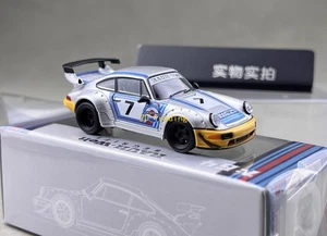 Coche de metal fundido a presión modelo deportivo de carreras ZD MM 1:64 plateado RWB 964 #7 BN - Imagen 1 de 7