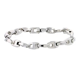 Men Women 8MM Stainless Surgical Steel Flexible Link Mens Bracelet 8.5 Inches - Picture 1 of 1