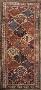 Pre-1900 Antique Traditional Geometric Vegetable Dye Rug 5x12 ft Hand-knotted - Picture 1 of 16