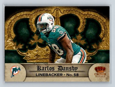 2012 Panini Crown Royale Retail #50 Karlos Dansby Miami Dolphins - Image 1 of 2