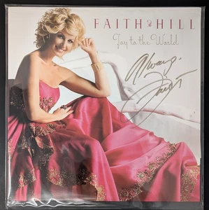 SIGNED Faith Hill Joy To The World Christmas Pink Vinyl Record AUTOGRAPHED New - Imagen 1 de 4