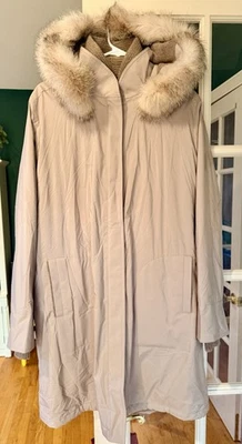 Loro Piana Arkell 48 Storm система парка кашемир с подкладкой пальто синий лисий мех новый с Ярлыками - Изображение 1 из 4