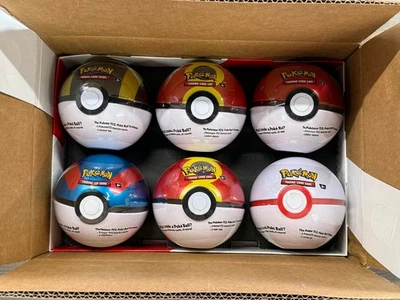 Pokemon TCG Pokeball Tin Q4 2025 FACTORY SEALED CASE 6 Tin Case - Image 1 of 2