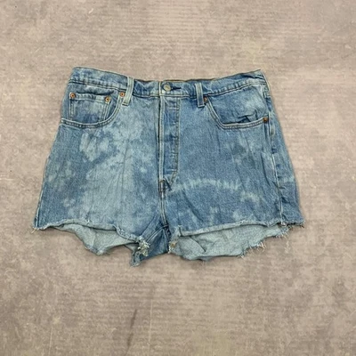 Levi's Shorts washed patterned levi 501 cut off denim shorts Women's 33 - Image 1 of 4