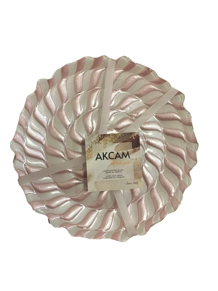 "Juego de 4 platos de aperitivo Akcam Pink Candy Swirl 7"" NUEVO Foto 1 de 4