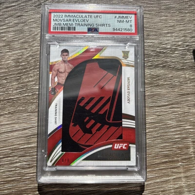 2022 Panini Immaculate UFC Movsar Evloev RC Training Shirt /8 PSA Rookie - Image 1 of 2