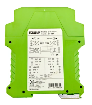 Phoenix Contact MCR-FL-C-UI-2UI-DCI Signal Conditioner 2814854 Signal Multiplier - Image 1 of 4