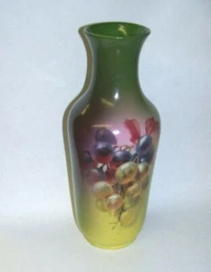 Hand Painted Antique Grape and Ivy Vase - Picture 1 of 3
