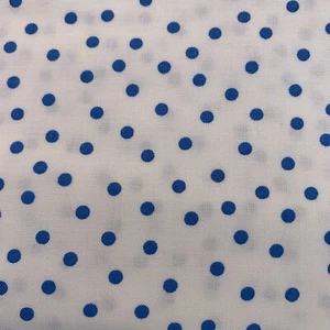 Desiree Designs Polka Dot Fabric Fat Quarter By Quilting Treasures Royal & White - Picture 1 of 9