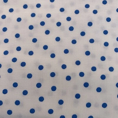 Desiree Designs Polka Dot Fabric Fat Quarter By Quilting Treasures Royal & White - Image 1 of 4
