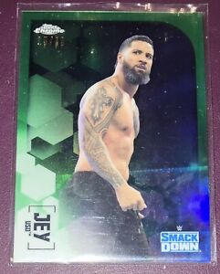 Main Event Jey Uso 2020 Topps Chrome WWE Green Refractor /99 Bloodline