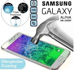 100% Genuine Tempered Glass 9H Screen Protector SM-G850 For Samsung Galaxy Alpha - Picture 1 of 2