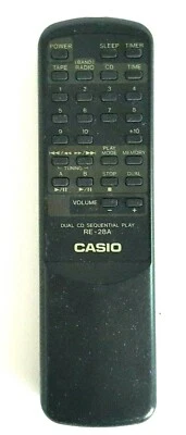 Controle remoto Casio RE-28A duplo CD temporizador de sono sequencial - Imagem 1 de 4