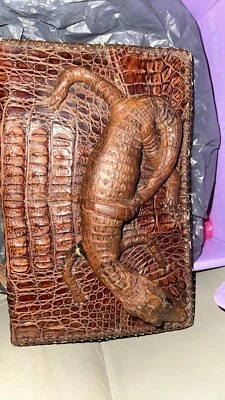 Raro bolso de mano vintage taxidermia bebé cocodrilo Foto 1 de 2