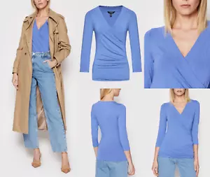 Lauren Ralph Lauren Blouse Wrap Look Shirt Wrap Blouse Top Shirt T-Shirt M - Picture 1 of 19