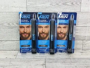 Lot of 3 - Just For Men 1-Day Beard & Brow Color Light Brown Brush In Wash Out - Picture 1 of 3