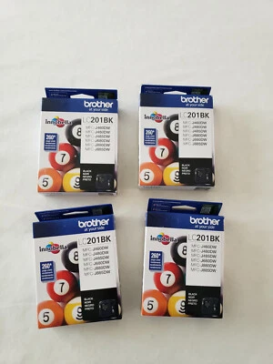(4) BROTHER Standard Yield Black Ink Cartridge W/ 260 Page Yield For Printers  - Image 1 of 3
