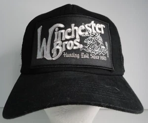 Supernatural Winchester Bros. TV Logo Embroidered Patch on Black Trucker Cap/Hat - Picture 1 of 3
