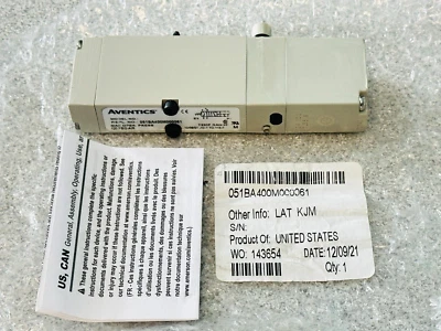 NEW Aventics / Numatics 051BA400M000061 Pneumatic Solenoid Valve 24VDC - Image 1 of 4