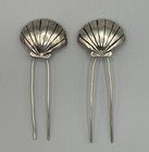 Pair Of Sterling Silver Shell Hair Combs Bridal