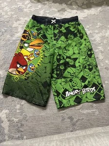 Boys Swim Trunks Angry Birds Size 10/12 EUC Small Pocket - Picture 1 of 5