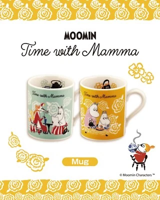 Yamaka Moomin Valley Mug 320ml Time with Mamma Green & Yellow SET NEW - Image 1 of 4