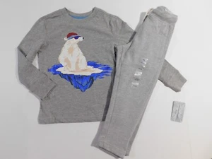 Tommy Bahama Boys T-Shirt Sweatpants Heather Gray  XS/4 Polar Bear NEW - Picture 1 of 4