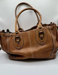 Vintage Leather Brown Tote/Purse, Brass Hardware - Large - Picture 1 of 7
