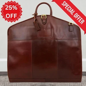 Leather Suit Carrier for men, Garment bag with pockets, Suit Bag, Groomsman Gift - Picture 1 of 6