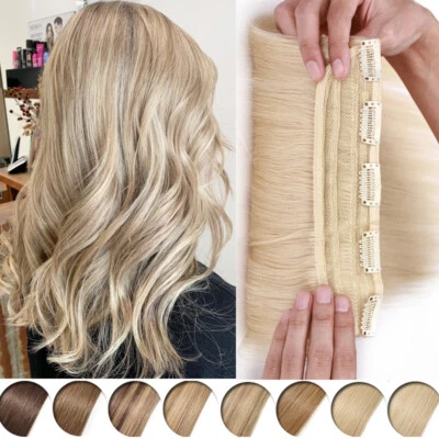 Ein-Tressen Haarteil Clip In Extensions Haarverlängerung 100% REMY Echthaar 110g - Bild 1 von 4