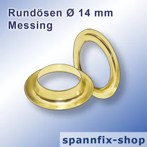 100 Stück Rundösen Ø 14 mm, Messing LKW Ösen Planenöse Öse Werbebanner Banner - Bild 1 von 3