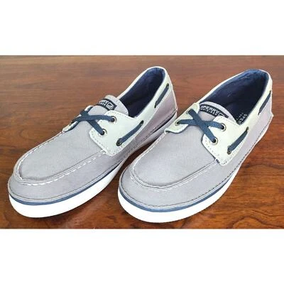 Mocassim Sperry Top Sider Cruz barco crianças jovens tamanho 2M cinza marinho novo - Imagem 1 de 4