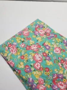 Regent Street Lawn Fabric Moda Cotton Florals Sew Quilt Pink Aqua FAT QUARTER - Picture 1 of 1
