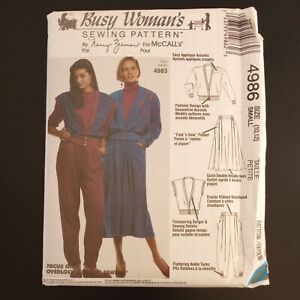 McCall's 4986 Pattern Misses' Pullover Cardigan or Vest Skirt Pants S 10-12 UC