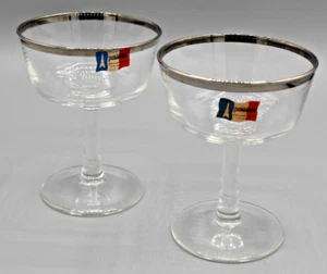 2x Cristal D' Arques cupé cóctel champán copas borde platino Parisienne - Imagen 1 de 10